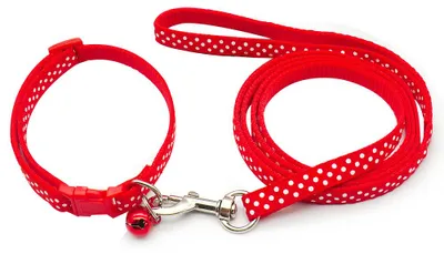 Produktbild von Hundehalsband, Hundeleine, Katzenleine, Outdoor-Hundelaufleine, Sportleine für Minihunde, Hundekette, Rot