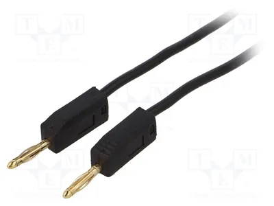 Zdjęcie produktu dla 2 przewody pomiarowe, 2 mm, z wtykami bananowymi (2 mm - 2 mm), długość: 0,5 m. Przewody pomiarowe - jeden zestaw