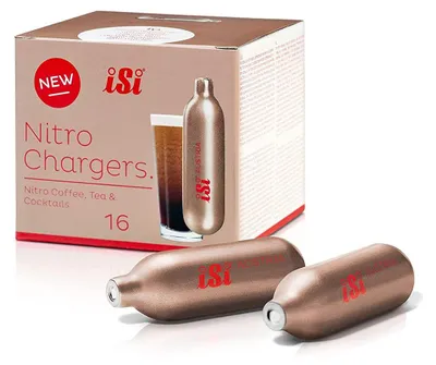 Produktbild von Neuerts Vorteilset: 2 x iSi N2 Nitro Chargers 2,4g Einweg, 16 Stk. 0705 und Geschenk + Spende