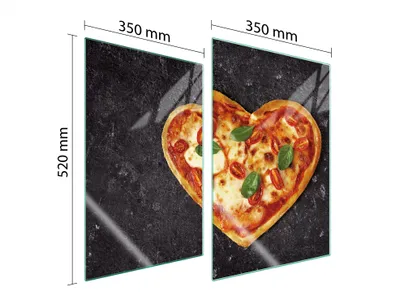Produktbild von Herdabdeckplatten 2 teilig 35x52 Glaskeramikkochfeld Abdeckung Glas Schneidebrett Schiefer Pizza