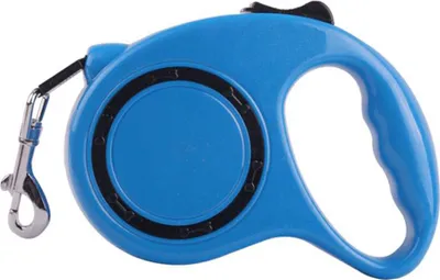 Produktbild von Juminox Hundeleine 3 m oder 5 meter Gurt-Rollleine verstellbar einziehbar flexibel für kleine Hunde Welpen Katzen bis 12 oder 15 kg Ergonomische automatische Einhand Leine Blau 3 m (bis 12 kg)