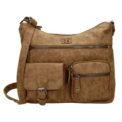 Productafbeelding van Enrico Benetti schoudertas, model Ardeche, artikelnummer 66192, kleur cognac