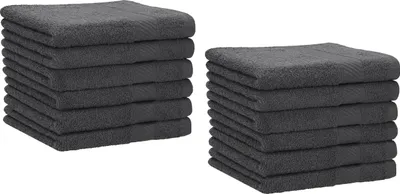 Produktbild von Betz 12 Stück Gästetücher 30x50 cm PALERMO 100% Baumwolle  Farbe: anthrazit