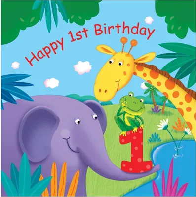 Produktbild von 16 Servietten 1. Geburtstag Dschungel