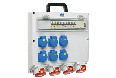 Produktbild von as-Schwabe FIXO Wandverteiler Festanschluss auf 6xSchuko & 4xCEE 400V 16A IP44