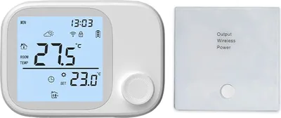 Obrázek produktu pro Inteligentní WiFi termostat topení RF433, bezdrátový, programovatelný na 7 dní, LCD displej, dětská pojistka, hlasové ovládání, ovládání přes aplikaci