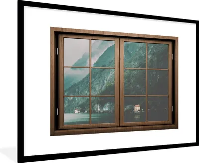 Produktbild von MuchoWow® MuchoWow® Gerahmtes Poster Aussicht - Natur - Grün 90x60 cm - Poster mit zchwarzem Bilderrahmen - Wanddekoration - Fotos