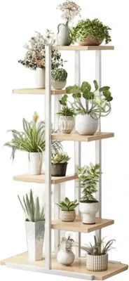 Produktbild von Flamenco Mystique Blumenständer 113x60x20 cm weiß-braun sz16b