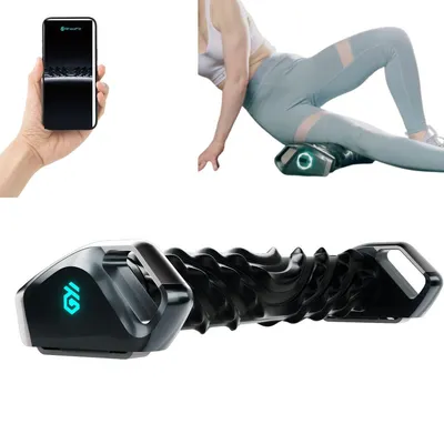 Immagine prodotto di RheoFit A1: rullo miofasciale elettrico semovente con controllo tramite app, 2 testine massaggianti e porta USB-C