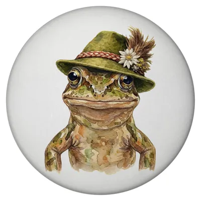 Produktbild von Grasfrosch mit alpenländischem Trachtenhut Magnet