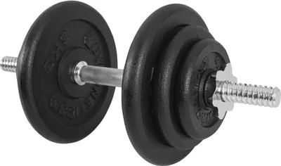 Produktbild von GYRONETICS® Kurzhanteln - 20kg, 2x1,25kg, 2x2,5kg, 2x5kg Gewichte, 25mm, mit 2 Sternverschlüssen, gerändelt, Hantelscheiben aus Gusseisen - Hantelset, Kurzhantelset