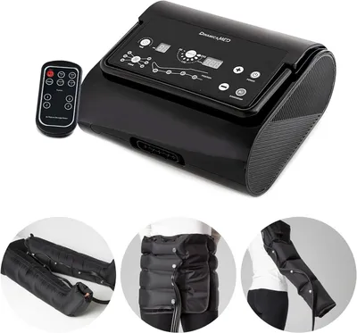 Image de DinamicaMed Premium Compact 4.0 – Appareil de pressothérapie et de drainage lymphatique avec 6 programmes et 4 chambres à air : manchons pour les jambes, ceinture abdominale et manchon pour les bras
