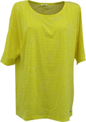 Produktbild von 29686 Gerry Weber, ,  Damen T-Shirt Top , Jersey, gelb weiß gestreift, 42
