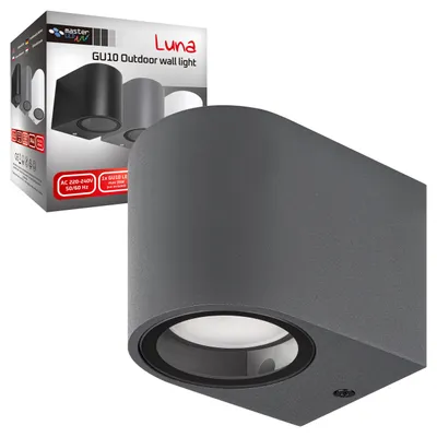 Produktbild von MasterLED Wandleuchte Außen GU10 Grau Aluminium kompakt Wandlampe moderne Fassadenleuchte