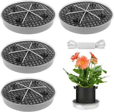 Obrázok produktu pre Samozavlažovacie kvetináče s podmisťami, 30 cm, 4 kusy, vhodné pre rastliny a záhradu