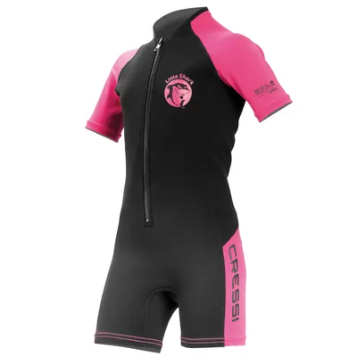 Immagine prodotto di Cressi Little Shark Jr. shorty in neoprene da 2 mm, taglia:3 - 4 anni, colore:nero/rosa