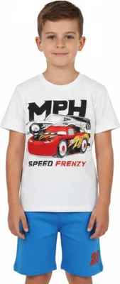 Produktbild von Disney Cars Lightning McQueen Kinder Pyjama Schlafanzug – Blau / 98