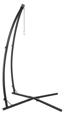 Produktbild von Gestell für Hängesessel und Schaukel - C-förmiges Hängemattengestell - Verstellbare Höhe 210 cm - Edelstahlrahmen - Für Garten und Terrasse - Schwarz