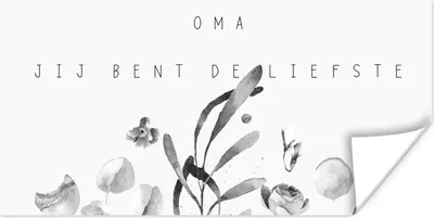 Produktbild von MuchoWow® Poster Oma - Liebe Oma - Blumen - Zitate - Geschenk zum Muttertag - schwarz-weiß 40x20 cm - Poster für die Wand - Poster Schlafzimmer