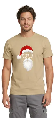 Produktbild von Spreadshirt Weihnachtsmann Gesicht Kostüm Männer T-Shirt, XXL, Sandbeige