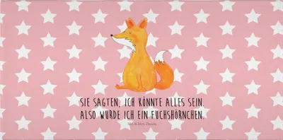 Produktbild von Mr. & Mrs. Panda Handtuch Einhorn Wunsch - Rot Pastell - Geschenk, Fuchshörnchen, Unicorns, Fuchs, Einhörner, 50x100, Füchse, Flauschtuch, Händehandtuch, kleines, Unicorn