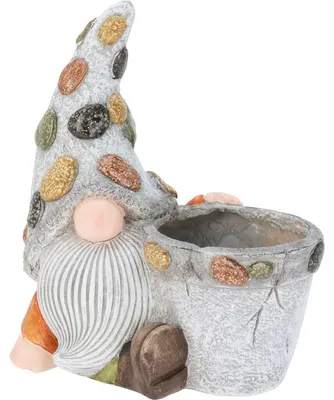 Produktbild von Blumentopf Gartenzwerg aus Zement für den Garten, 25,5 x 19 x 30 cm