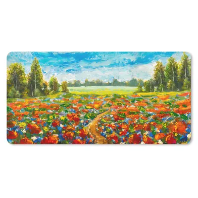 Produktbild von MuchoWow® Schreibtischunterlage Malerei - Ölfarbe - Blumen - Natur 80x40 cm - XXL Mauspad - Gaming Mauspad