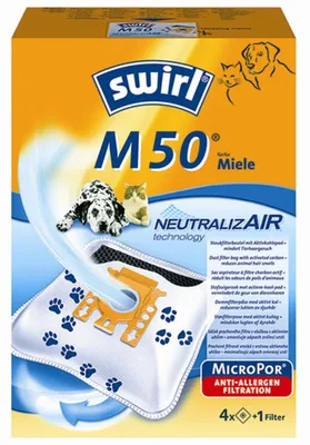 Produktbild von Swirl M 50 NeutralizAir, Staubbeutel, Weiß, Miele, S 290... 299 Serie, S 500... 599 Serie, Tango, Tango Plus, Complete C1 Serie, S 700... 799 Serie,..., 4 Stück(e)