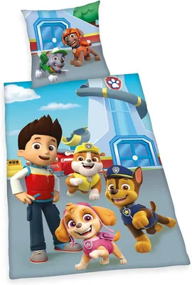 Produktbild von Paw Patrol Bettwäsche-Set, Kopfkissenbezug 65 x 65 cm, Bettbezug 140 x 200 cm, mit Reißverschluss, Baumwolle/Renforcé