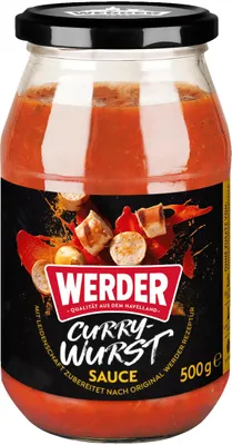 Produktbild von Werder Currywurst Sauce 500g Glas Feinkost Wurst Ketchup Grillen BBQ