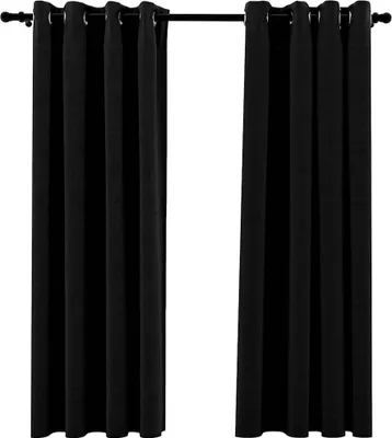 Obrázek produktu pro vidaXL Blackout Záclony Očka plátno Podívejte se 2 ks černá 140x175cm