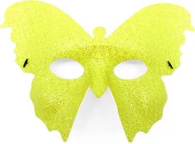 Produktbild von Gelbe Glitter Schmetterlingsmaske / Karneval Augenmaske
