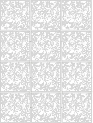 Produktbild von Raumteiler Paneele - Hängender Paravent - 12 Stück - 40x40 cm Quadratische Platten - Durchbrochenes Muster - PP-Kunststoff - Weiß