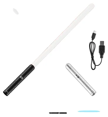 Produktbild von VEVOR Lichtschwert, 2er Pack Leuchtendes Schwert mit 7 RGB-Farben, 4 Soundmodi und realistischem Griff, wiederaufladbares Schwertspielzeug für Erwachsene und Kinder, Weihnachten, Halloween-Cosplay, Geburtstag, 31 Zoll, 2 Stück