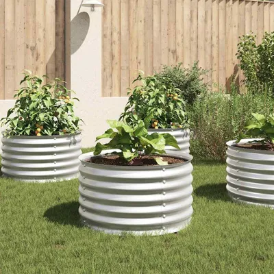 Produktbild von vidaXL Garten-Hochbeet 80x80x44 cm Verzinkter Stahl Silbern