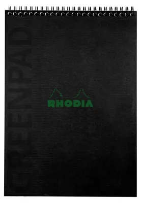 Zdjęcie produktu dla RHODIA 119927C Notatnik spiralny RHODIA GREENPAD, DIN A4+, w linie, czarny