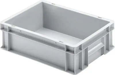 Produktbild von Eurobehälter mit geschlossenem Griff | HxBxT 12x30x40cm | 11 Liter | Grau | Eurobox, Transportbox, Transportbehälter, Stapelbehälter
