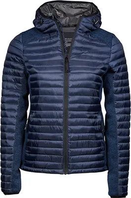 Produktbild von Tee Jays 9611 | Damen Hooded Aspen Crossover Jacket - Farbe: Navy/Navy Melange - Größe: 3XL