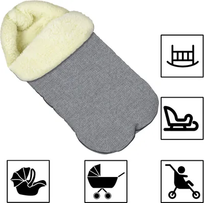 Produktbild von Detský fusak zimný fusak do kočíka, rozmery 85 cm, s kapucňou, umelá vlna Len [071]
