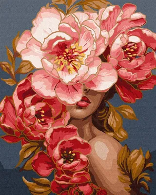 Image de Ideyka Peinture par numéros « Charme en fleurs » 40 x 50 cm