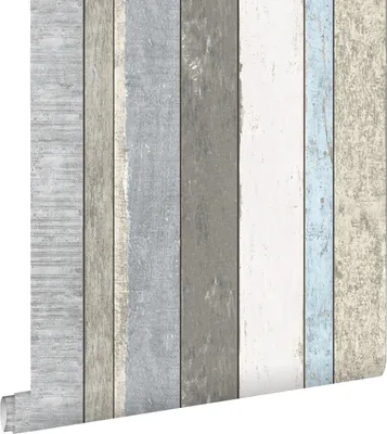 Zdjęcie produktu dla ESTAhome Tapeta drewniane deski szarymIjasnoniebieskim 53 cm x 10.05 m
