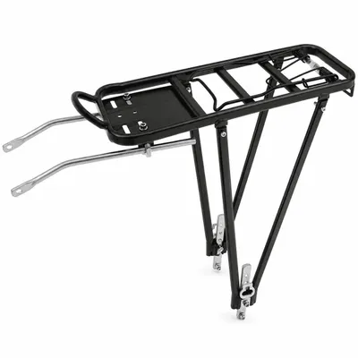 Produktbild von MidGard Fahrrad Gepäckträger für hinten aus Aluminiumlegierung, mit Rücklichthalterung - verstellbar für 26 - 28 Zoll Fahrräder, MTB Heckträger belastbar bis maximal 25 kg