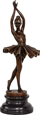 Produktbild von Bronzeskulptur Tänzerin Ballerina nach Degas Ballett Bronze Figur Replika a