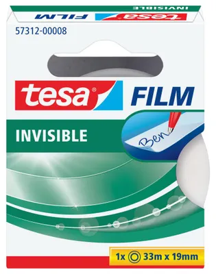 Productafbeelding van Tesa® 57312-00008, mat en bijna onzichtbare plakfolie - geschikt voor het aanbrengen van labels, (lengte x breedte): 33 m x 19 mm