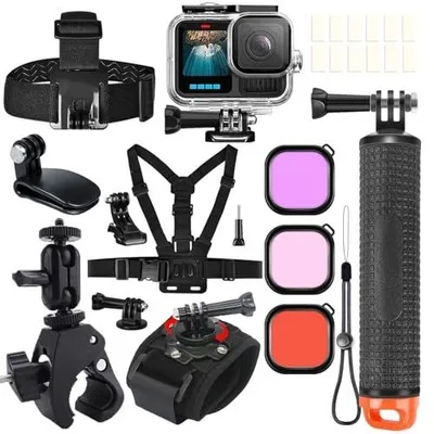 Zdjęcie produktu dla Zestaw akcesoriów gopro hero 13 12 11 10 9 wodoodporna obudowa
