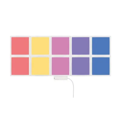 Produktbild von 10er Set RGB LED Wandpanel, Fernbedienung, dimmbar, L 18 cm