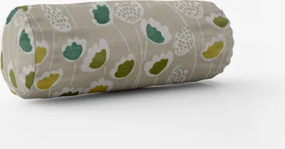 Produktbild von SCHÖNER LEBEN. Kissenhülle Clara Cactus Blumen grau grün Größe 15x40cm (ØxB) Nackenrolle 15x40cm (ØxB) Nackenrolle Größe