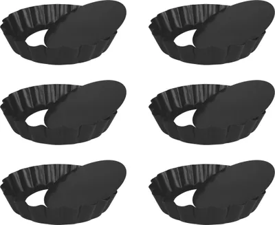 Immagine prodotto di Stampi per quiche Krumble - Mini stampi per quiche - 6 pezzi - Metallo - Diametro 10 cm - Grigio scuro