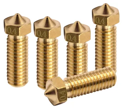 5x 0,4 mm Messingdüsen für 3D-Drucker, Gewinde