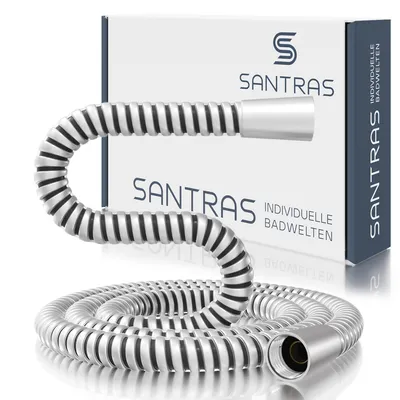 Produktbild von SANTRAS® Duschschlauch aus Kunststoff 1/2" in Chrom Matt - 1,50 m Brauseschlauch